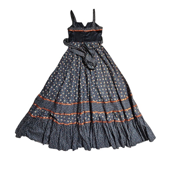Vintage Gunne Sax by Jessica Poppy Floral Belted Maxi Dress Size 0-2 Prairie - Picture 2 of 8